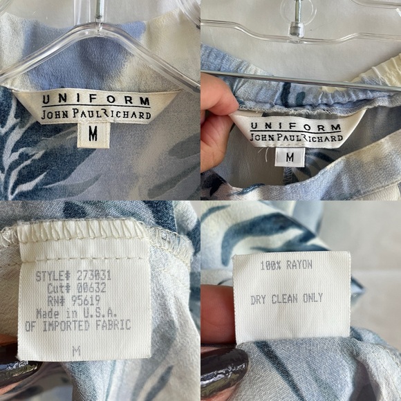 John Paul Richard Uniform skirt set, 100% rayon, tropical print, vintage, Size M - Picture 3 of 11